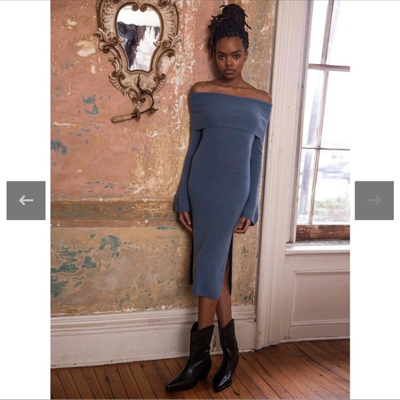 NAADAM Dresses & Skirts - NWT Naadam Wool Cashmere Off the Shoulder Dress